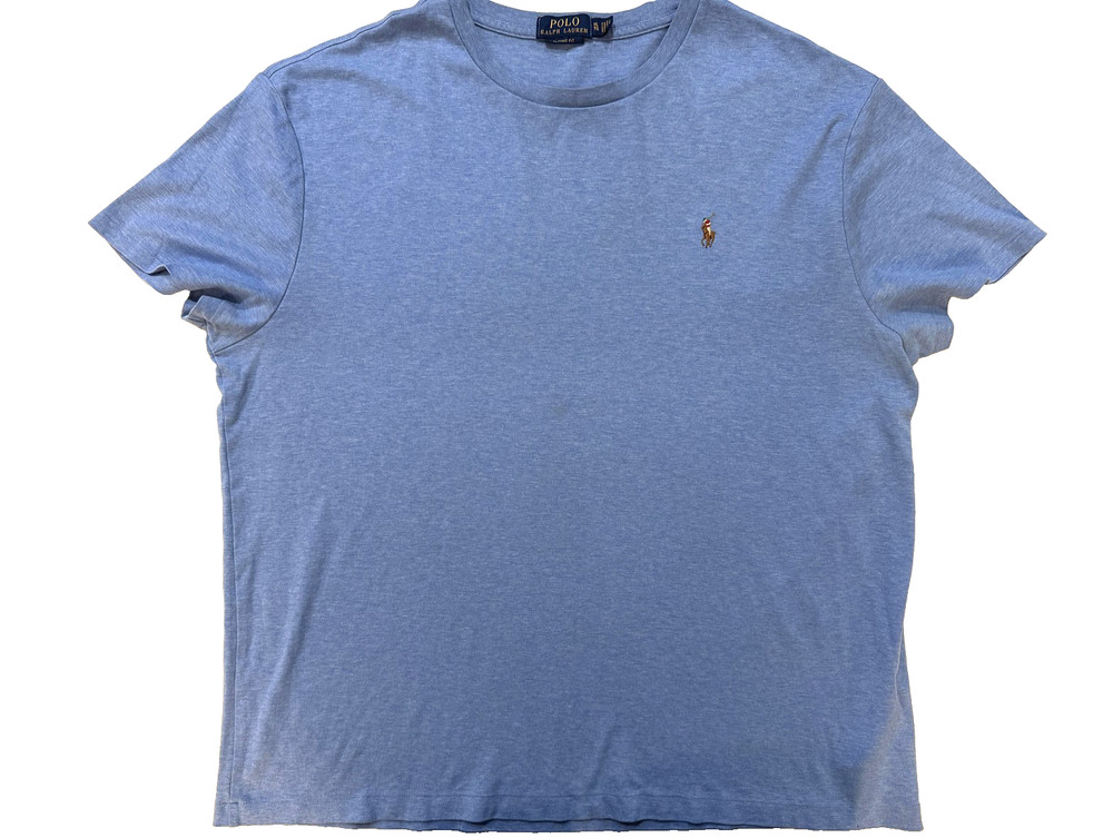 Polo Ralph Lauren Shirt Mens XL Blue Classic Fit Tri Color Pony Embroidered Logo