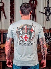 Knights Crusader Cross T-Shirt Deus Vult Soft Polyester Spandex Templar Tee