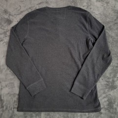 Banana Republic Shirt Men Large Gray Henley Knit Long Sleeve Minimalist NWT