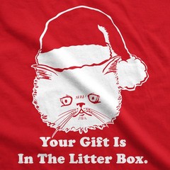 Mens Gift Is In The Litter Box Funny Crazy Cat Christmas Holiday T shirt