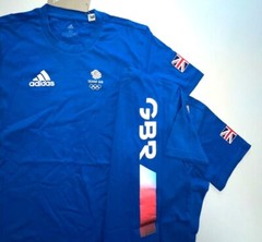 Adidas Training Shirt Team GB Olympic 100% Cotton Blue Men Women XS S M L XL 2XL