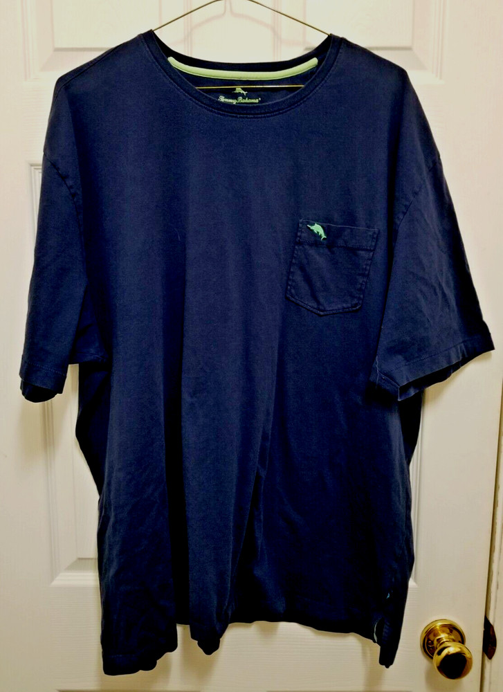 Tommy Bahama Relax Men’s 3XL Navy 100% Cotton S/S Crew Neck Pocket Tee