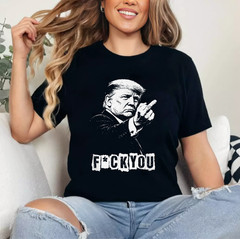 Trump Middle Finger 2026 Meme Funny Trump Flipping The Birds Unisex T-Shirt
