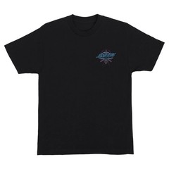 Santa Cruz Keith Meek PINSTRIPE SLASHER LOGO Skateboard T Shirt BLACK