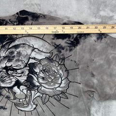 AFFLICTION Graphic T-Shirt Men’s XL Gray Tie Dye Panther Rose Y2K Biker MMA USA