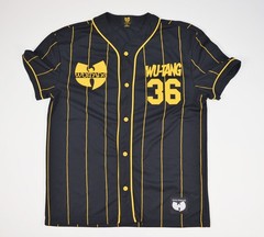 Wu-Tang Clan Enter the 36 Chambers Black Pinstripe Baseball Jersey Shirt Black