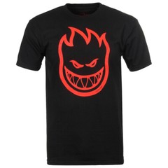 Spitfire Wheels BIGHEAD LOGO Skateboard T Shirt BLACK w/RED Print