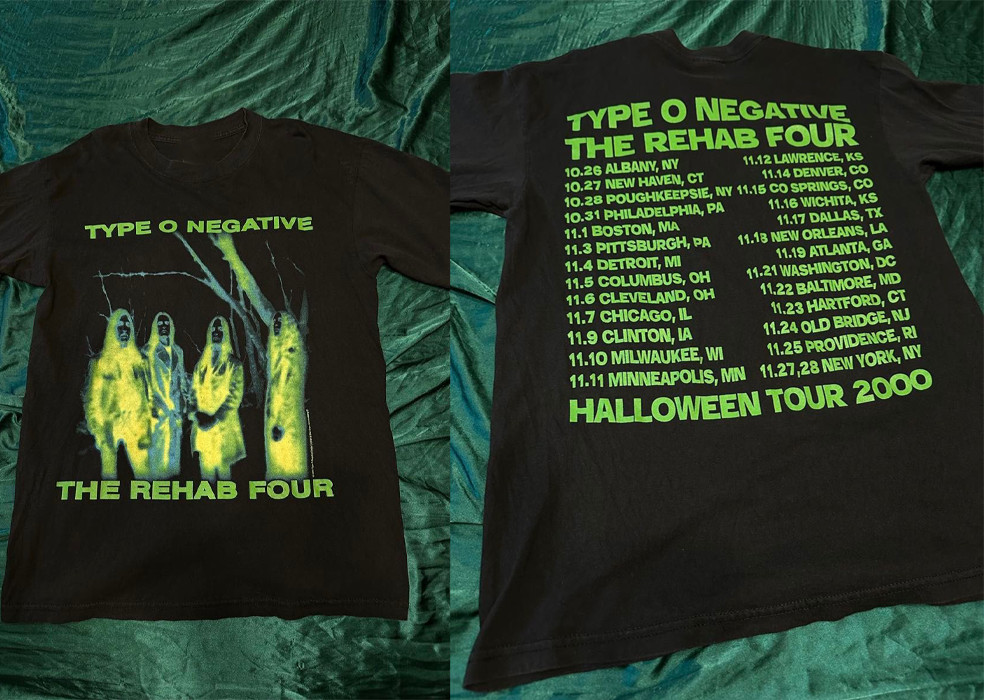 2 Sides TYPE O NEGATIVE Halloween Tour 2000 Black T-Shirt S-5XL Reprint BS569