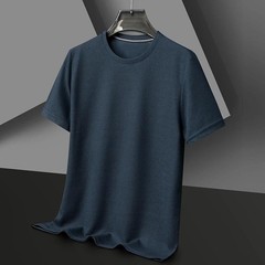 New Summer Waffle Round Neck Short Sleeved T-shirt for Men’s Short Sleeved.