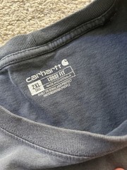 Carhartt Men’s Gray Pocket Logo T-Shirt 2XL Regular Crew Neck Short Sleeve