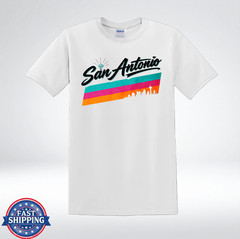 San Antonio Fiesta Colors Retro Skyline Graphic T-Shirt
