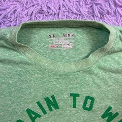 Under Armour Train To Win Men’s Green Graphic T-Shirt Size Med Athletic Gym Tee