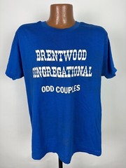 Vintage 80s Church T-Shirt XL Tight Brentwood Congregational Odd Couples Funny