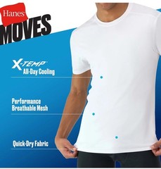 Hanes Men’s X-Temp Mesh Back T-Shirt 3-Pack | Moisture-Wicking, BreathableWhite