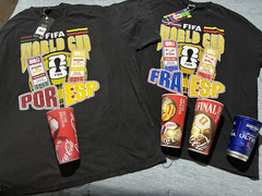 FIFA World Cup POR vs ESP & FRA vs ESP Match Graphic Logo Men’s Black 2XL Tee