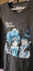 Sebastian Michaelis T-Shirt Black Butler Ciel Phantomhive Medium New D25 Nice
