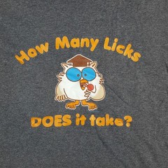 Vintage Y2K How Many Licks Tootsie Pop Candy Ringer Size S Owl Retro T Shirt