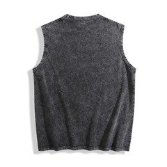 Men Vintage Ace of Spades Skull & Dice Graphic Washed Sleeveless Tank Top