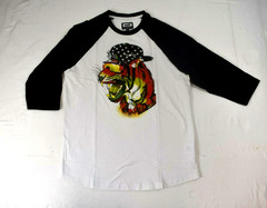 Neff Mens Fang Raglan 3/4 Sleeve White Shirt NWT S, M, L, XL, 2XL