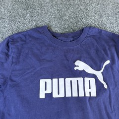 Puma Forever Better T Shirt Mens Medium Blue Logo Spell Out Performance Crewneck