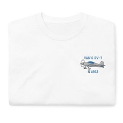 Flyboy Toys Custom Embroidered Van’s RV-7 T-Shirt (Left chest only)