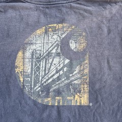 Carhartt Original Fit Mens 2XL Navy Pocket Tee Bridge Graphic Distressed Faded