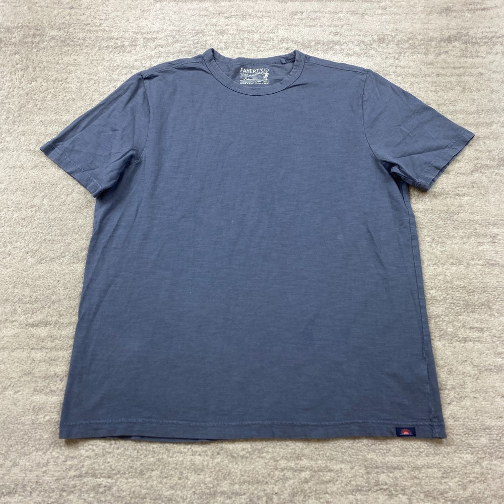 Faherty Shirt Large Blue Sunwashed Outdoor Prep Organic Casual Heather Hiking