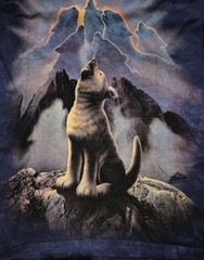 The Mountain Sz S Purple/DK Blue Leader Of The Pack Wolf Tie Dye T-Shirt