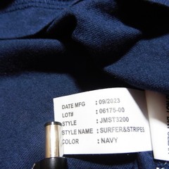Johnnie-O Men’s L Surfer Stripes Crewneck T-Shirt Navy Blue SS 1 Pocket