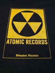 New! ATOMIC RECORDS Milwaukee FALLOUT LOGO Authentic T-Shirt S-M-L-XL-XXL-XXXL