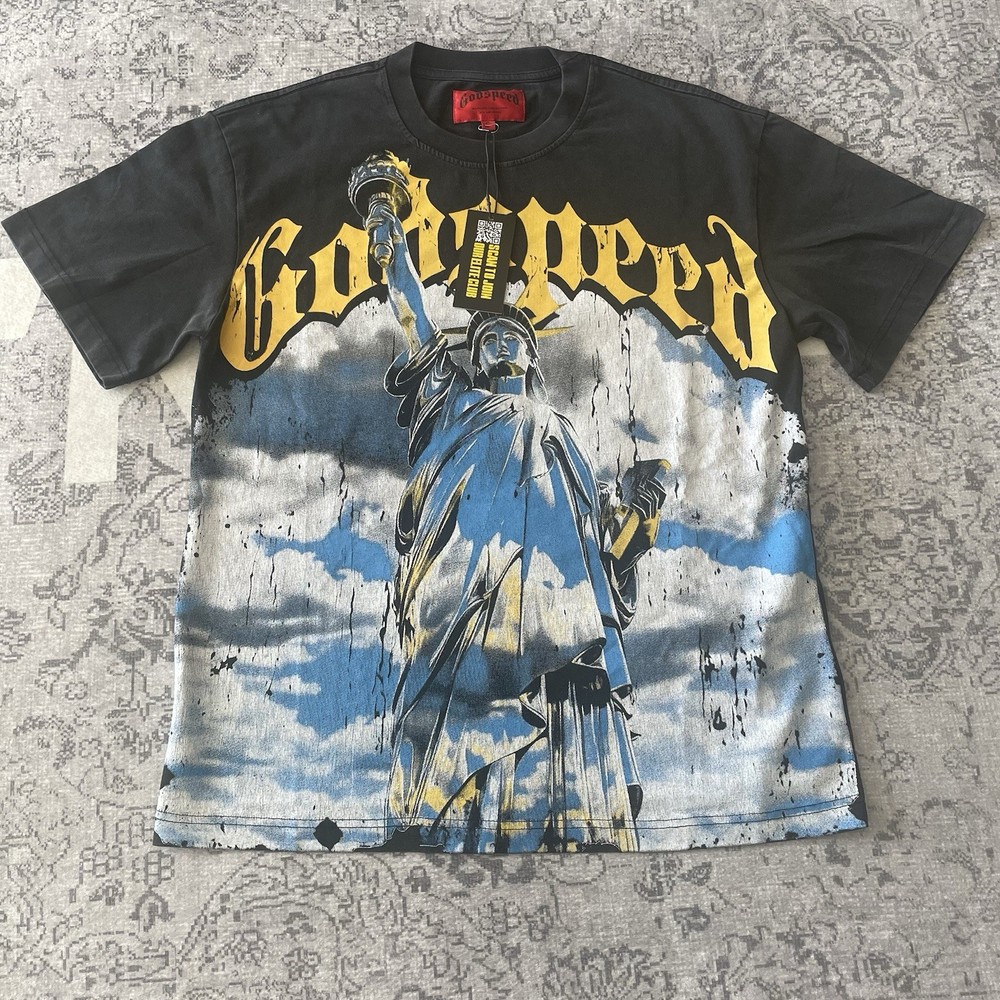 Godspeed Limited Edition Statue of Liberty Graphic T-Shirt Black M Short Sleeve