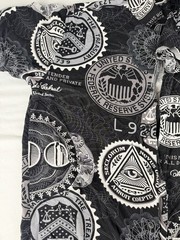 Vintage All Over Print National Reserve Money Black Mens L