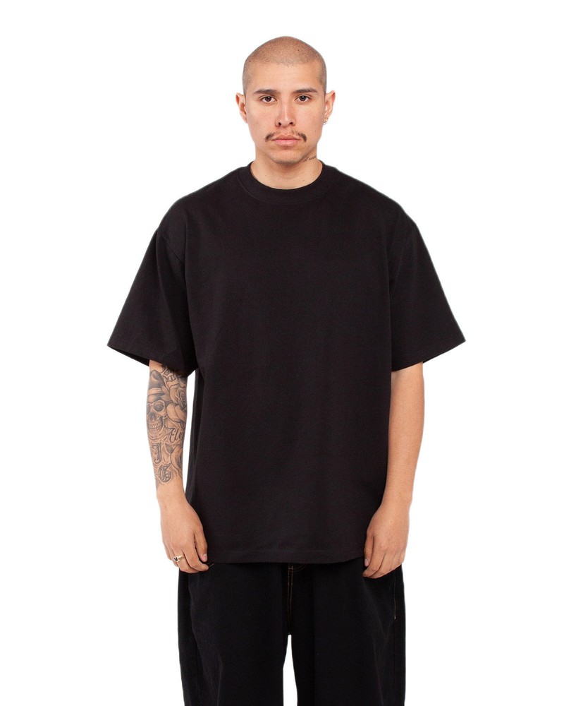 Shaka Wear SHMHSS Adult Cotton/Polyester Max Heavyweight Stylish Plain T-Shirt