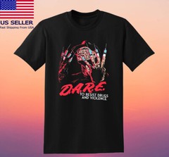Freddy Krueger Dare Nightmare on Elm Street Black T-shirt Size S-5XL