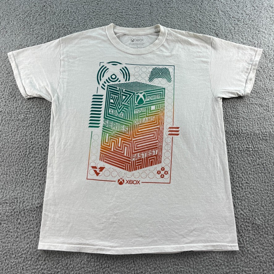 XBOX T Shirt Mens Large White Graphic Tee Ripple Junction Most Powerful Games