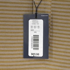 Cremieux Men’s Long-Sleeve Henley Shirt XXL Gold Gray Striped NWT $69.50