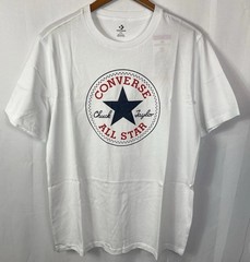 Converse Men’s Lot of 3 Logo Crew Tees in Black, White & Blue Pick Your Size NWT