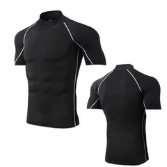 Men Compression Sport T-Shirt Quick Dry Fitness Running Gym Tight Short Sleeve