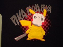 POKEMON Pikachu FRIDAY THE 13TH Jason Voorhees Spoof TeeVillain T-SHIRT Anime