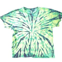 Y2K Colortone Tie Dye T-Shirt XL Green Yellow Burst Graphic Tee Georis