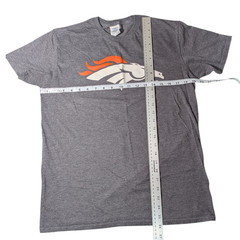 Denver Broncos Heather Gray Tri-Blend Cotton-Poly Blend T-Shirt Size Large