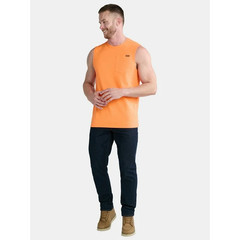 Brahma Relaxed Fit Muscle Tank Pocket Tee Blaze Orange Men’s Size L-XL New