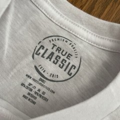 True Classic Premium Quality Crew Neck Tee T Shirt Mens WHITE SMALL