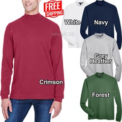 Mens Sueded Cotton Jersey Mock Turtleneck XS, S, M, L, XL, 2XL, 3XL, 4XL NEW!
