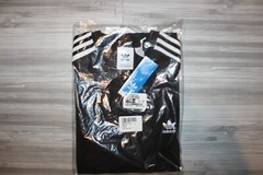 NEW MEN’S ADIDAS ORIGINALS TREFOIL TECH TEE SHIRT ~SIZE LARGE #ED6116 BLACK
