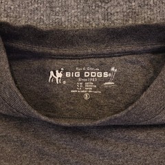 Bif Dogs Bite Me Long Sleeve T Shirt Mens Small Gray Cotton Poly Rayon Crew