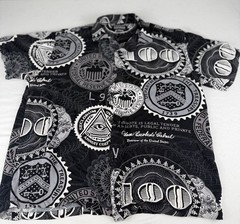 Vintage All Over Print National Reserve Money Black Mens L