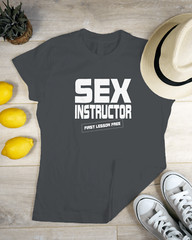 Men’s T-shirt Sex Instructor Funny Gift Novelty Streatwear Modern Cotton Adult