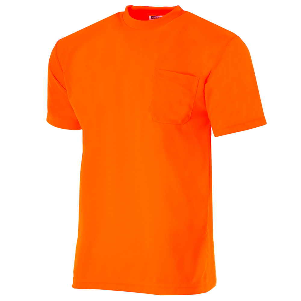 Hi Vis Orange Safety T Shirts Fast Drying Short Sleeve JORESTECH