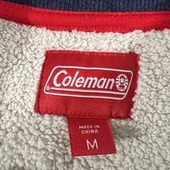 Coleman Henley Shirt Mens Medium Blue Sherpa Lined Waffle Knit Thermal Workwear